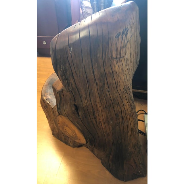 Monumental Hand-Carved Solid Tree Trunk Organic Modern Sculptural Chair For Sale In West Palm - Image 6 of 11