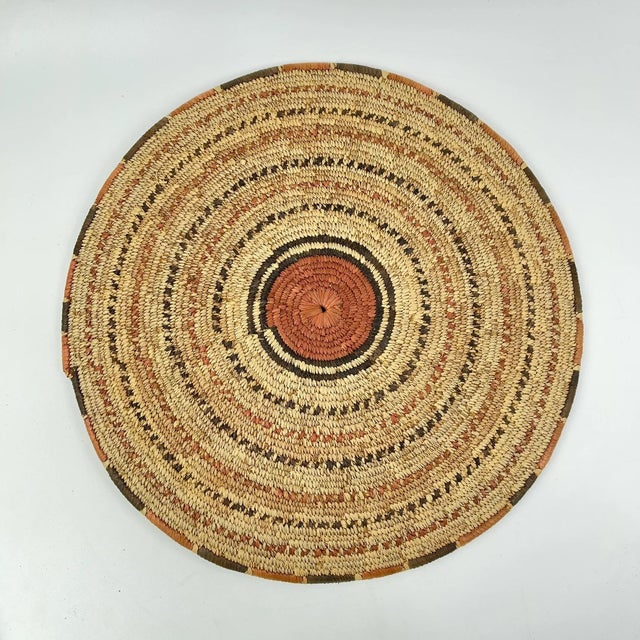 African Early 20th Century Old Hausa Flat Basket Nigeria 17inch MATTER COLLECTION For Sale - Image 3 of 7