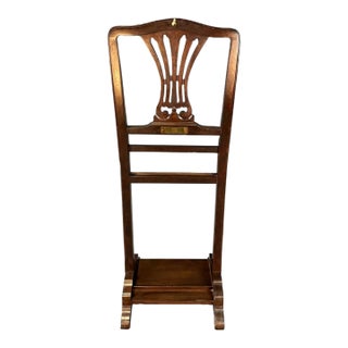Vintage Solid Mahogany Valet Stand For Sale