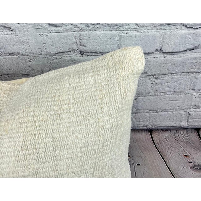 Turkish 16 x 24 Hemp Pillow Turkish Cushion Natural White Pillow Cushion Cover For Sale - Image 3 of 4