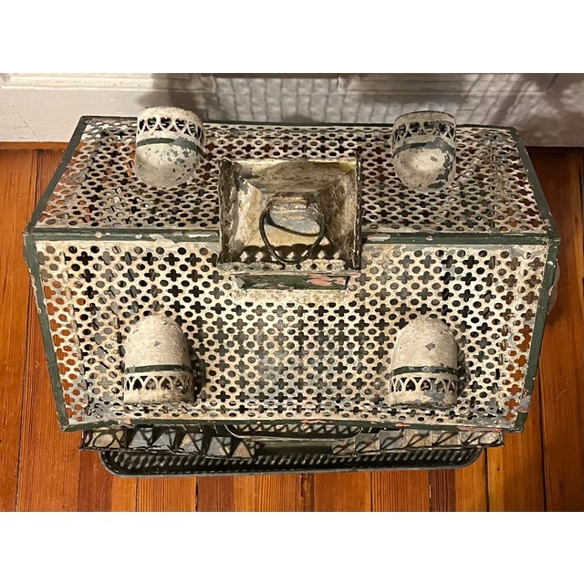 Antique 19th Century French Tole & Wire Victorian House Form Bird Cage For Sale - Image 12 of 15