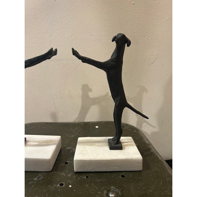 Black 1980’s Original Contemporary Expressionism Bird Dog Iron Bookends- Set of Two For Sale - Image 8 of 8