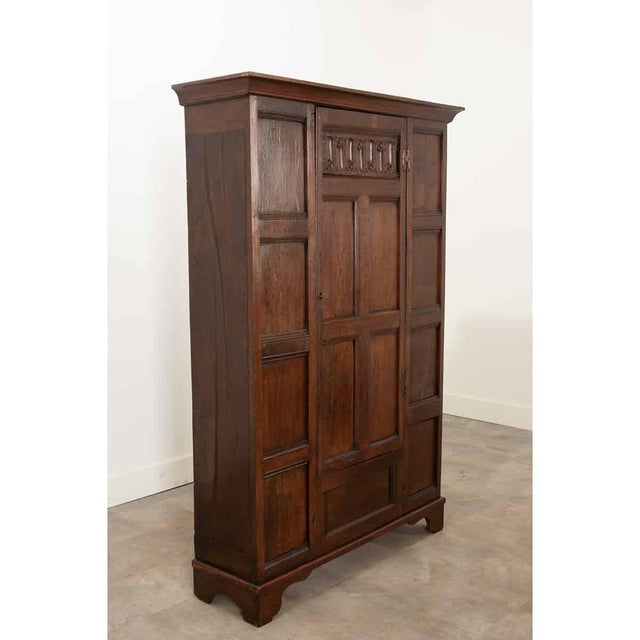 Brown English 18th Century Oak Armoire Cabinet For Sale - Image 8 of 12