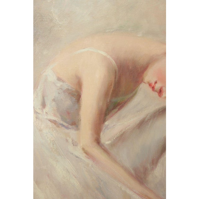 Rino Viana Framed Oil Painting Seated Ballerina Figure Study For Sale - Image 13 of 18