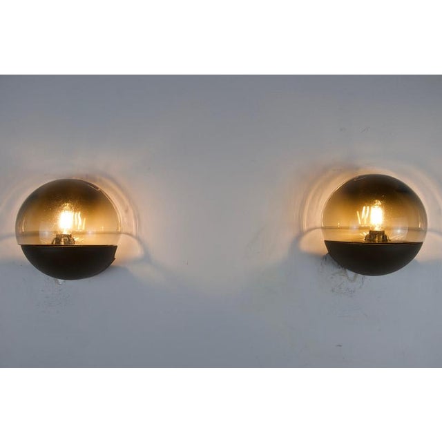 Mid-Century Wall Lamps in Glass and Plastic from Hillebrand, Germany, 1970s For Sale - Image 4 of 9