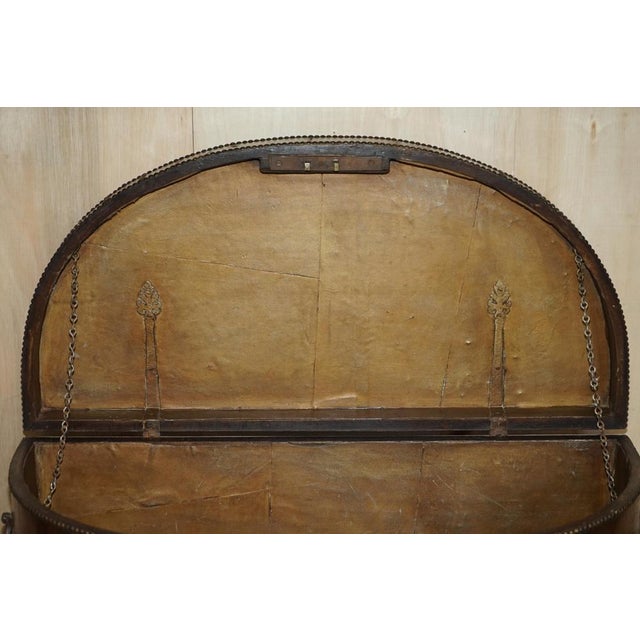 Antique Painted Demi Lune Sideboard in Leather with Claw & Ball Feet For Sale - Image 18 of 18