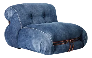 Roy Rogers Denim Soriana Armchair by Afra and Tobia Scarpa for Cassina