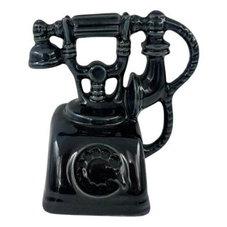 Vintage Rotary Telephone Blue Ceramic Ashtray Made in Brazil For Sale