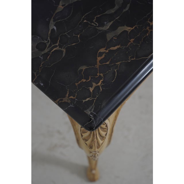 1950s Marble Top Georgian Style Painted Coffee Table For Sale - Image 5 of 13