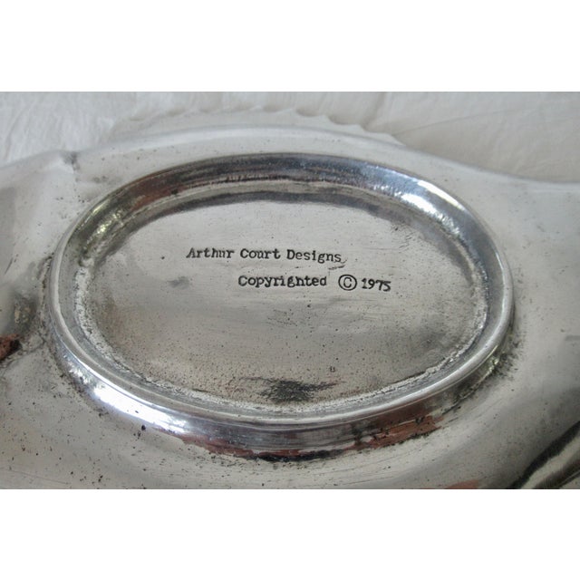 Vintge C. 1975 Arthur Court Fish Serving Tray With Agate Green Eye For Sale - Image 15 of 16