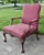 Burgundy Vtg. Centruy Chippendale Style Mahogany Library Arm Chair W/Claw Foot For Sale - Image 8 of 12
