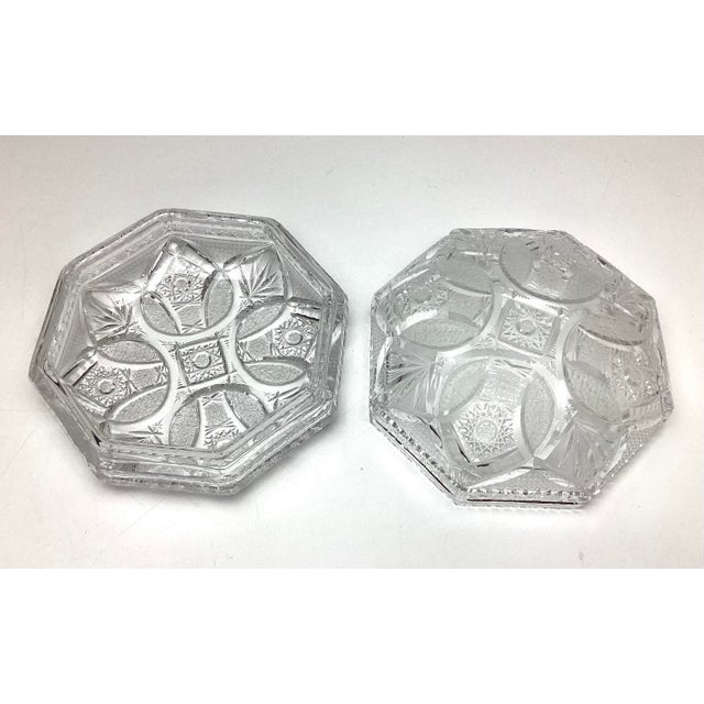 Traditional Vintage Large Eight Sided Cut Glass Dresser Box 8” in Diameter For Sale - Image 3 of 7