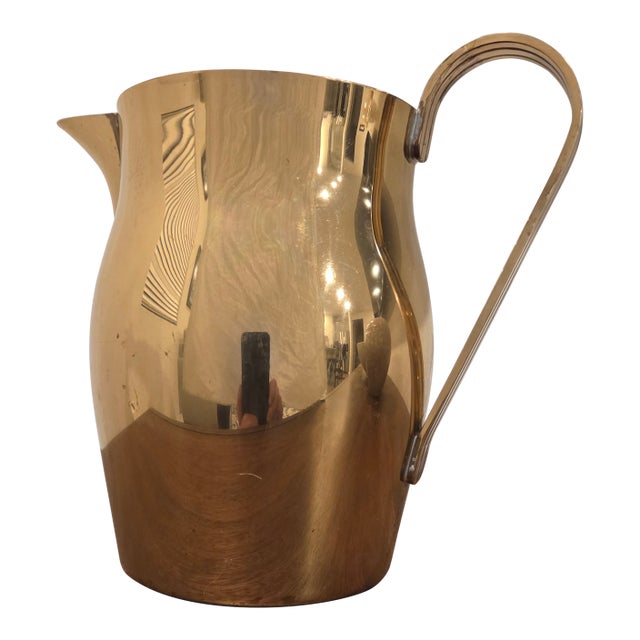 1960s Mid-Century Modern Tommi Parzinger Brass Pitcher by Dorlyn Silversmiths For Sale