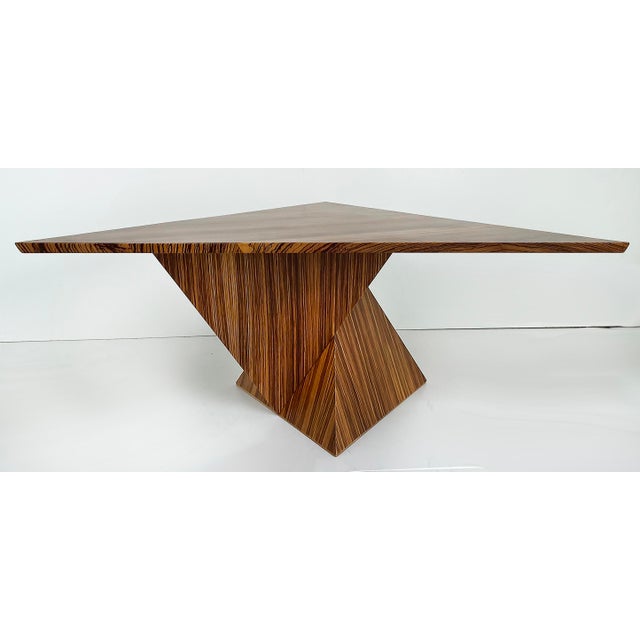 2020s New Ray Pirello Studio Zebrawood Tetrahedron Cocktail Table For Sale - Image 5 of 12