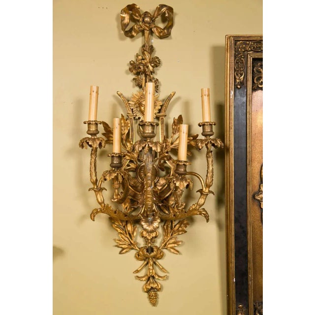 Gold French Belle Epoque Style Wall Sconces - A Pair For Sale - Image 8 of 9