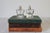 Vintage glass and sterling silver salt & pepper shakers. No chips or cracks.