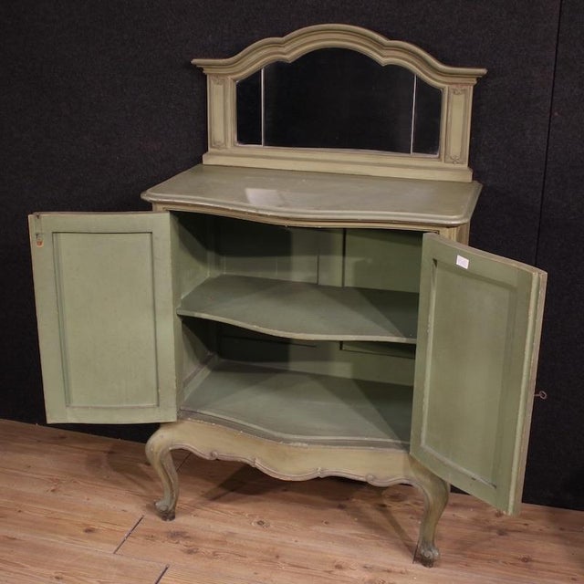 Green 20th Century Italian Lacquered Sideboard with Mirror, 1950s For Sale - Image 8 of 14
