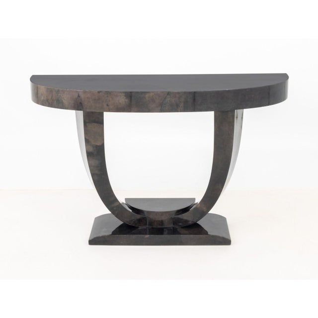 Karl Springer Goatskin Lacquered Console Table For Sale In New York - Image 6 of 6