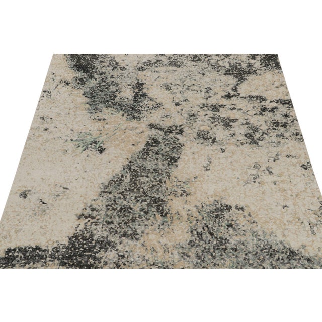 Contemporary Rug & Kilim’s Distressed Style Abstract Rug in Gray, Beige and Black For Sale - Image 3 of 6