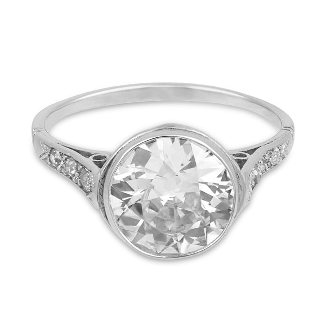 Art Deco 1920s Art Deco Gia 2.21 Carat Old European Cut Diamond Engagement Ring, Size 5.5 For Sale - Image 3 of 7