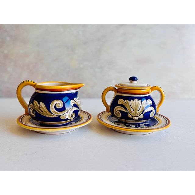 Mediterranean Sberna Deruta Hand-Painted Majolica Serving Collection — Special Commission, C. 2000s For Sale - Image 3 of 17