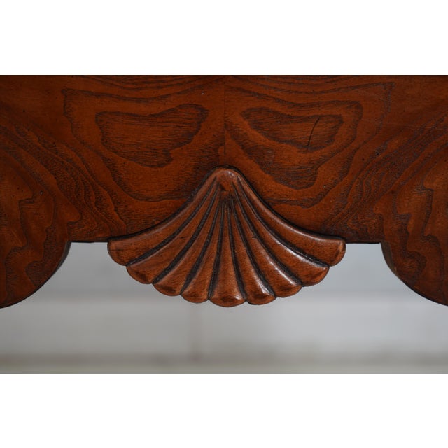 1990s Hekman George III English Style Walnut Dressing Table Lowboy For Sale - Image 15 of 18