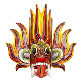 Carved Mayura Raksha Mask For Sale