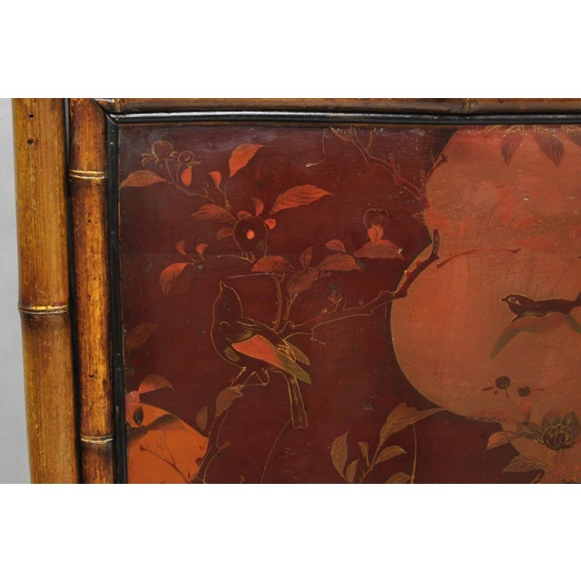 Antique English Victorian Bamboo Chinoiserie Compact Fall Front Secretary Desk For Sale - Image 12 of 18