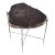 Living Edge Petrified Wood Top W Iron Stand Accent Table or Side Table 45 For Sale