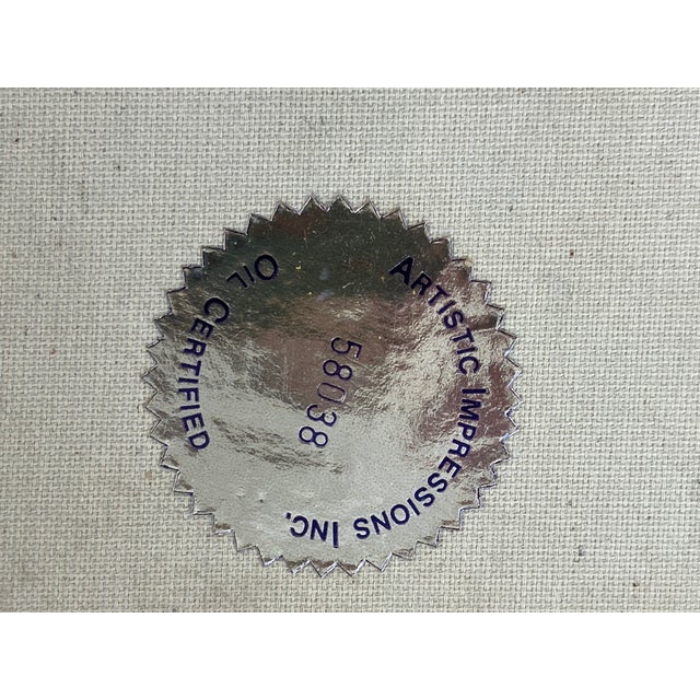 Small Vintage Winter Landscape Oil Painting by Van Bell For Sale - Image 11 of 11