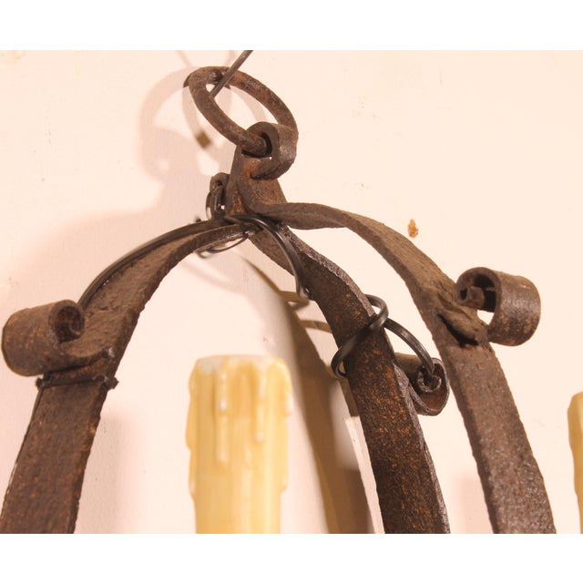 Medieval-Style Wrought Iron Wall Sconces, 1920s, Set of 2 For Sale - Image 9 of 11