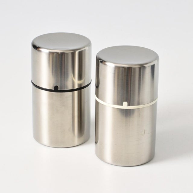Silver Danish Salt and Pepper Mill by Erik Magnussen for Stelton, 1990s, Set of 2 For Sale - Image 8 of 8