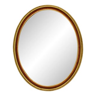 Vintage Oval Giltwood Mirror For Sale