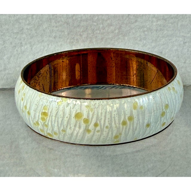 1950s 1950s Matisse Renoir Seafoam Copper Enamel Wide Confetti Bracelet Signed MCM For Sale - Image 5 of 6