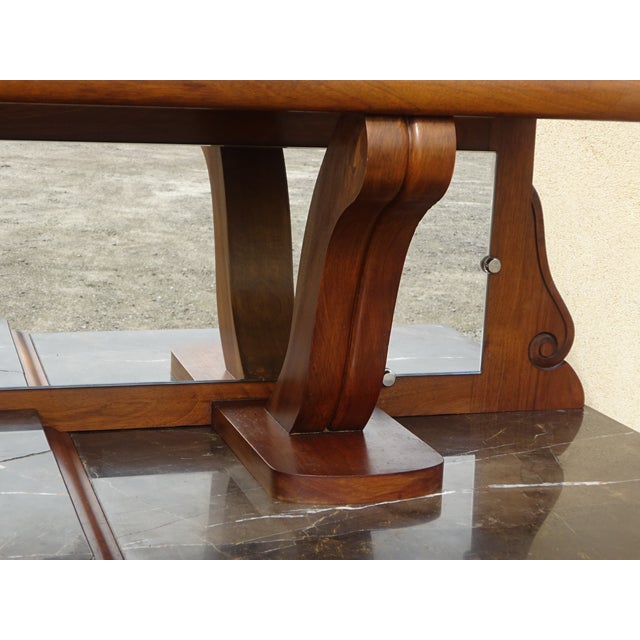 Large Mid-Century Modernn Walnut and Black Marble Cupboard For Sale - Image 15 of 18