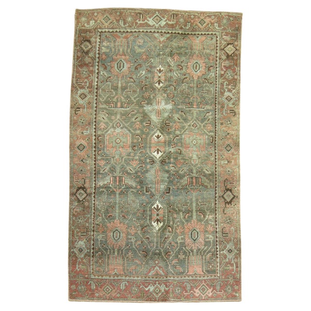 Green Early 20th Century Green Persian Tribal Bidjar Rug - 4'1" x 6'9" For Sale - Image 8 of 18
