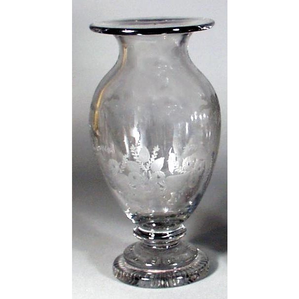 British Engraved Glass Vases A Pair Chairish