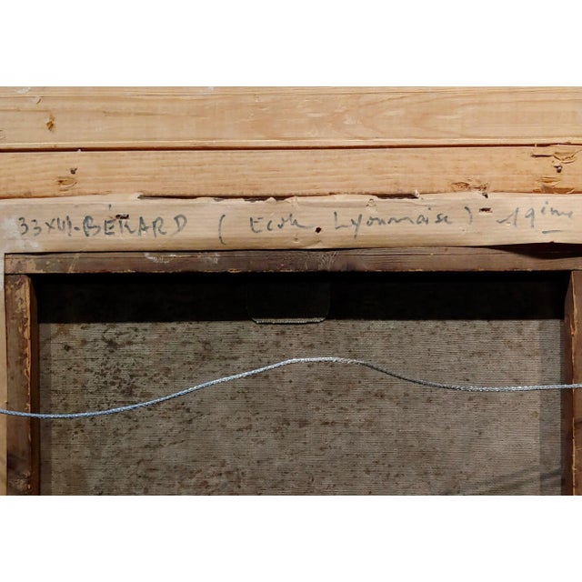 Blue Desire Honore Berard -Husband & Wife Walking the Winter Street -19th C. Oil Painting For Sale - Image 8 of 9