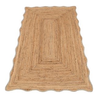 5x8Ft. Laurel Wave Scallop Edge Jute Rug For Sale