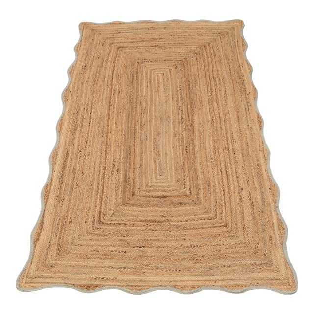 5x8Ft. Laurel Wave Scallop Edge Jute Rug For Sale