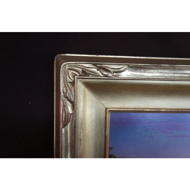 1994 Peter Quidley Monomoy Nantucket Martime Harbor Sunset Oil Painting For Sale - Image 10 of 13