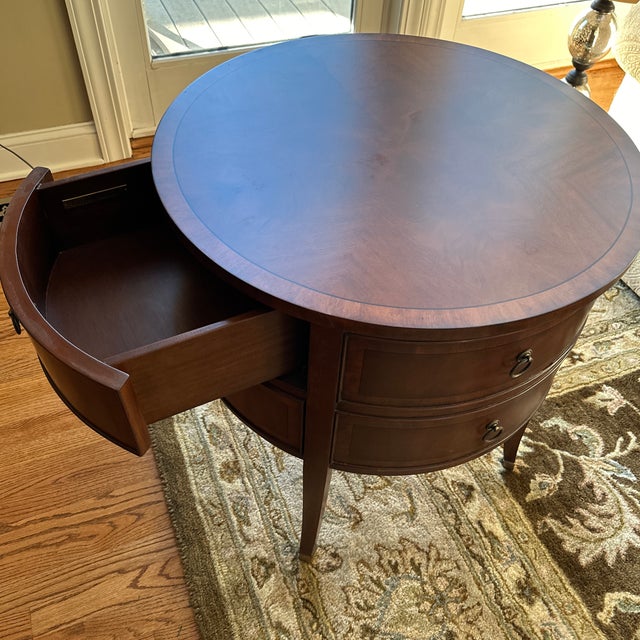 Ethan Allen Mahogany Round and Table Set of 2 Chairish