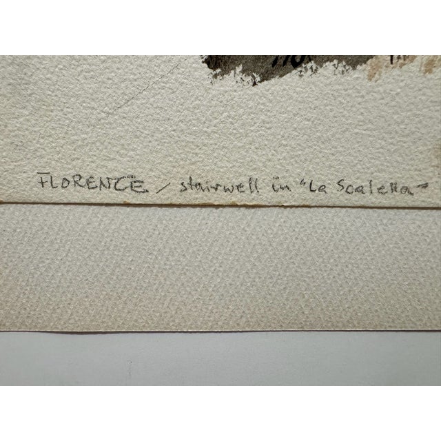 Henry Emil Salloch Original Watercolor on Paper Florence, Italy. 1970. For Sale - Image 4 of 7