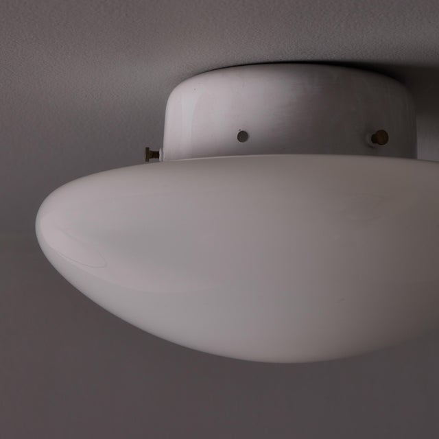 Mid-Century Modern Small Sergio Mazza 'Magnolia' Opaline Glass Ceiling or Wall Lamp for Quattrifolio For Sale - Image 3 of 17