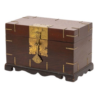 Chinese Brass Mounted Elm Chest For Sale