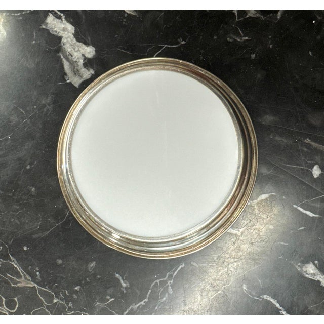 Vintage Hand Painted Porcelain Quail Game Bird Sterling Rimmed Coaster Hunt For Sale - Image 6 of 8