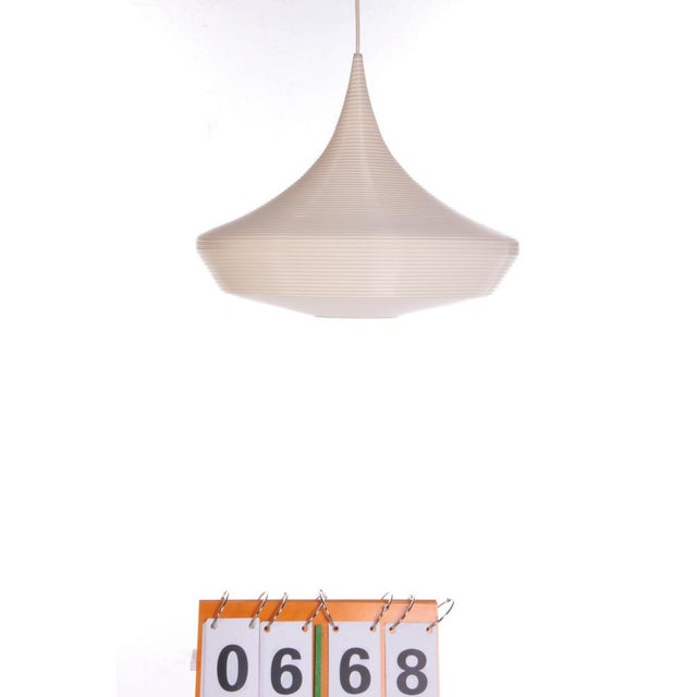 White Vintage Pendant Lamp attributed to Yasha Heifetz for Rotaflex Heifetz, 1960s For Sale - Image 8 of 14