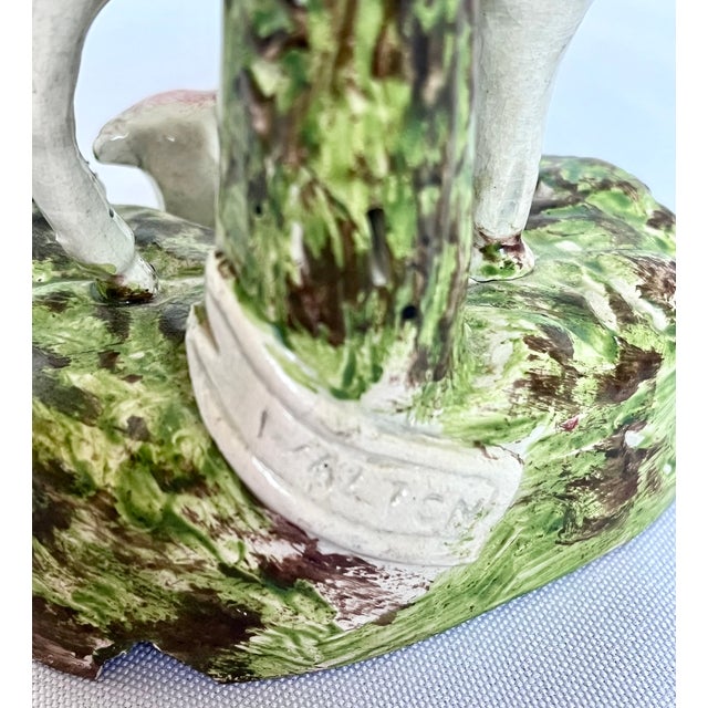 Antique Early 1800s English Walton Staffordshire Pearlware Sheep & Ram Figures - A Pair For Sale - Image 10 of 15