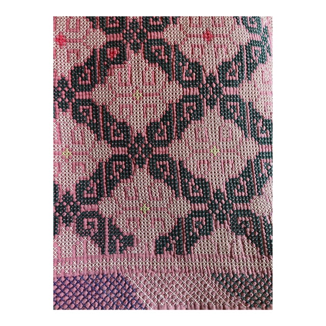 Vintage Bengal Artisan Rug or Throw For Sale