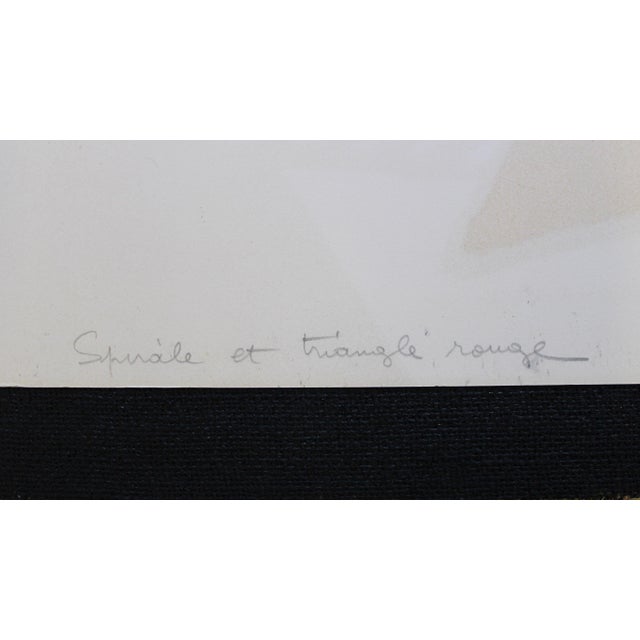 Black Signed “Spirale Et Triangle Rouge” Lithograph by Alexander Calder, C. 1969 (Ed. 55/75) For Sale - Image 8 of 10